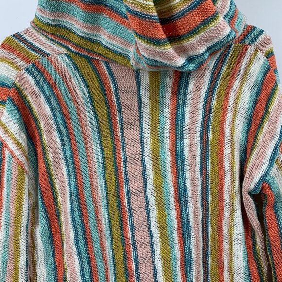 Hem & Thread Women's Rainbow Pastel Knit Long Sleeve Pullover Hoodie Size S - Picture 6 of 12